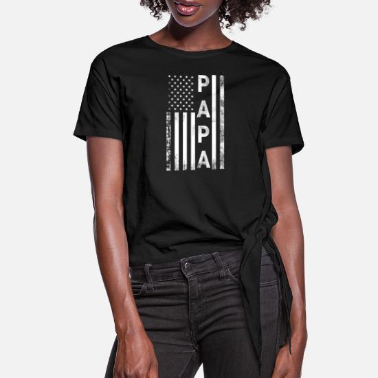 Papa American Flag' Women's Knotted T 